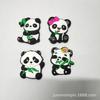 Transfronterizo Nuevo Dibujo Animado Panda Zapatos con Agujeros Zapatos de Flores Zapatos con Botones Accesorios DIY Removibles Accesorios de Zapatos de Goma Suave cros