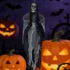 Decoração de Halloween Fantasma Pendurado Esqueleto Brilhante Gaze Fantasma Pendurado Arranjo Externo Adereços de Terror Ornamentos de Fantasma Pendurados para Exterior