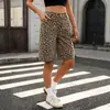 Roupas Femininas Europeias e Americanas E-commerce Transfronteiriço Estação Independente Amazon Nova Estampa de Leopardo Moda Shorts Jeans de Cinco Pontos Calças Casuais Tendência