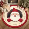Tapete Redondo de Veludo Cristal para Chão de Natal, Fácil de Cuidar, Tapete Resistente ao Desgaste, Tapete Decorativo para Sala de Estar e Quarto, Atmosfera de Natal, Transfronteiriço