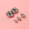 Anillo Doble Esférico Brillante de Plata de Ley S925 Hebilla Magnética Hebilla de Succión Magnética Hebilla de Perla Hebilla de Conexión para Pulsera Collar DIY