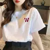 Camiseta de Manga Corta de Algodón Puro Talla Grande para Mujer Verano Nuevo Camiseta Blanca de Mujer Holgada con Efecto Adelgazante Top Camiseta Básica Tendencia Ins