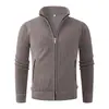 Cross2026 Invierno Nuevo Suéter Casual para Hombre Cuello Alto Color Sólido Chaqueta para Hombre Tallas Grandes Tejido Superior Moderno