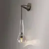 Lámpara de pared moderna minimalista de cobre puro, lámpara de pared de cristal de lujo creativo para sala de estar nórdica, pared de fondo, dormitorio, estudio, baño