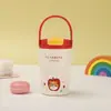 Taza de Café Nueva y Elegante de Doble Uso con Diseño de Dibujos Animados, Taza Térmica de Acero Inoxidable 316 con Popote, Portátil y Conveniente
