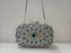 Bolsas de Festa Bordadas com Diamantes Transfronteiriças em Estoque, Bolsas de Diamante com Caixa Rígida de Metal Vazado, Vestidos de Banquete de Comércio Exterior