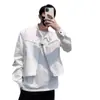 Chaqueta para Hombre con Hombreras, Estilo Funcional de Primavera y Otoño, Marca de Tendencia de Nicho High Street Americana, Cortavientos con Personalidad, Chaqueta de Motociclista