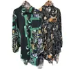 Moda Femenina Europea y Americana 2025 Camisa Estampada de Manga Larga Estilo Ins Moderna de Longitud Media Top de Diseñador