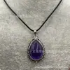 Exclusivo para ventas transfronterizas: Collar con colgante de gota de agua de piedra natural vintage desgastada, accesorio de joyería de comercio exterior