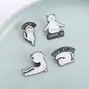 Diseño Transfronterizo Estilo Casual Broche Gatito Lindo Haciendo Yoga Insignia de Animal de Metal Joyería de Dibujos Animados