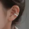 Geometría Europea y Americana Incrustada Zircón Exquisito Clip para la Oreja Moda Otoño y Primavera Lujo Ligero Colgante para la Oreja Pequeños Aretes de Diamantes Cuadrados Aretes Estilo INS