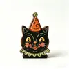 Decoración de Calabaza Fantasma Gato Negro de Madera para Halloween Habitación Escritorio Decoraciones Festivas Artesanías de Madera