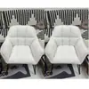 Silla de manicura de lujo ligero para influencer, respaldo, maquillaje, hogar, dormitorio, habitación, tocador, silla de comedor simple, taburete