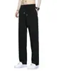Calça de Seda de Gelo Transfronteiriça para Homens, Verão Ultra Fina de Secagem Rápida Tendência Reta Solta de Perna Larga Casual Longa, 1/2 Peça