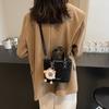 Bolsa Pequeña de Mano de Alta Gama para Ropa de Trabajo para Mujer 2025 Nuevo Otoño e Invierno Bolso Cruzado Retro Versátil Bolso Cubo con Estampado de Leopardo