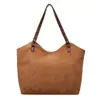 Bolso cubo retro de ante único para mujer, nuevo bolso tote de gran capacidad, bolso de hombro moderno y versátil para el día a día