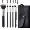 Kit de 6 pincéis de maquiagem preto perolado para uso transfronteiriço, kit para iniciantes, pincel solto, pincel para sombra, pincel de sobrancelha de dupla face, ferramentas de beleza