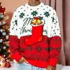 Elementos Navideños Talla Europea Amazon Transfronterizo Digital Impresión 3D Sudadera Casual de Moda Deportiva para Hombre Cuello Redondo