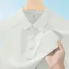 Camisa Polo de Seda de Hielo 3.0 Sin Costuras Cuello Diamante Manga Corta para Hombre, Nuevo Top Delgado Transpirable de Verano para Negocios