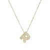 Nuevos Accesorios Collar Moda Transfronteriza Simple Largo Gema Cobre Zircón Cadena Hueso de Serpiente Letra Az Colgante Normcore