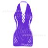 Lencería Jacquard Sexy de Cuello Halter con Atrevidos Recortes Off-Shoulder, Vestido Bodycon, Ropa de Malla para Mujer con Detalle en la Espalda W239