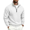 2026 Transfronterizo Europeo y Americano Amazon Sudadera de Forro Polar Deportiva Casual de Color Sólido con Cremallera y Cuello Alto para Hombre Otoño/Invierno