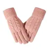 Guantes Estilo Transfronterizo de Amazon para Mujer Otoño Invierno Cálidos de Cinco Dedos Tejidos de Lana Engrosados Protección contra el Frío Ciclismo al Aire Libre Pantalla Táctil