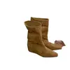 Botas de tornozelo estilo retrô, com salto oculto, estilo Western, bico quadrado, versátil para o outono, efeito emagrecedor, botas femininas, coleção 2026