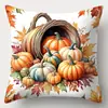 Fronha de Thanksgiving Transfronteiriça Fronha com Estampa de Abóbora da Temporada de Colheita Feriada Almofada de Casa Almofada de Sofá Atacado
