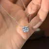 Collar de plata de ley S925 con moissanita de color D, una cadena de clavícula elegante y estilosa con un diseño minimalista, perfecta para el uso diario