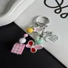 Colgante para teléfono con forma de corazón de dopamina y mariposa estilo Ins, llavero, accesorio para bolsa de cámara CCD