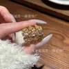 Anillo de Flor de Jade Espuma de Agua Natural al por Mayorista Fabricante con Incrustación de Plata S925, Moda Estilo Chino Nuevo Estilo Old Money para Mujeres