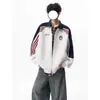 Moletom com Capuz Gola Alta Estilo Retrô Americano para Homens e Mulheres na Primavera e Outono Nova Cor Combinando Design Solto Oversize Jaqueta Tendência