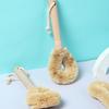 KOMEKI.108AAA. Cepillo de Pote para Cabello Castaño Natural Utensilios de Cocina Tazón Taza Mango de Madera Cepillo de Limpieza Estilo zakka