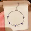 Pulseira Geométrica Patchwork Coração Zircônia Brilhante Ins Doce de Nicho com Toque de Luxo Joia de Mão Versátil Dopamina
