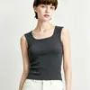 Camisola Blanca No Transparente para Mujer, Ropa de Abrigo de Verano, Ropa Interior, Sujetador, Sin Mangas, con Almohadillas en el Pecho, Top Base Integral para Mujer