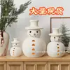 Produto Quente Transfronteiriço Boneco de Neve de Terracota Boneco de Neve de Resina Colorido Retrô Decoração de Natal Mesa de Natal