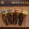 Bolso de Cuero de Pueblo Tibetano Rueda Giratoria de Manivela de Seis Caracteres de Cobre Pintura de Colores Cilindro Giratorio de Manivela Adorno de Cubo de Oro Giratorio de Mano