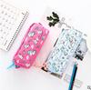 Estuche de lona de gran capacidad con diseño de unicornio, sencillo y creativo, para lápices, papelería, bonito bolso grande con cremallera para mujer
