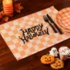 Serie de Halloween Transfronteriza Tela Cuadros Manteles Individuales, Manteles Individuales, Sala de Estar, Mesa de Comedor Occidental, Decoración de Cafetería, Aislamiento Térmico Personalización