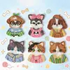 Parches de Bordado de Cachorro de Mascota de Dibujos Animados DIY Parches de Bordado por Computadora Insignias de Bordado de Dibujos Animados Pegatinas de Parche de Gato