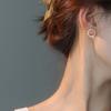 Pendientes de estilo coreano con aguja de plata S925, de alta calidad, con perla francesa, pequeños pendientes tipo botón para mujer, sencillos para otoño e invierno.