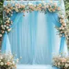Cortina de gaze branca em malha para festas de casamento ao ar livre, decoração de local, arco de casamento de fundo, cortina de tecido para casamento