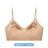 Ropa interior invisible sin costuras para mujeres con busto pequeño, transpirable y fresca con tirantes finos y hermoso diseño en la espalda, estilo delgado de verano