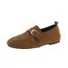 Zapatos planos para mujer tipo Birkenstock, sin cordones, con hebilla retro, colección otoño 2026, versátiles, con tacón oculto