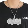 Collar de Hombre Europeo y Americano con Letras de Hip-Hop Personalizado Transfronterizo Monograma 24K t Zirconia Cúbica DIY Colgante Empalmado de Letras