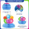 Juego de 9 Piezas de Decoraciones de Panal Coloridas para Fiestas de Cumpleaños, Decoraciones de Mesa, Montaje de Mesa de Fiesta, Bases de Panal de Papel