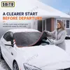 Funda semi-cubierta flockeada engrosada para parabrisas de coche, protector de nieve de invierno, parasol para coche, parasol para parabrisas de SUV todoterreno