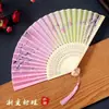Leque Dobrável Leque Estilo Chinês Antigo Dinastia Han Feminino Cheongsam Dança Dançando Crianças Estudantes Verão Portátil Dobrável Pequeno Leque