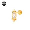 G23 Titanio Elegante Forma de Hoz Zircón Uña Labial Uña para Oreja Hueso Blando Uña Joyería para Perforación Corporal Ventas Directas de Fábrica Amazon